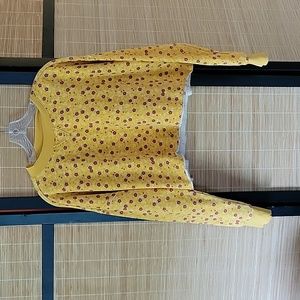 Yellow floral crop sweatshirt 💛 Medium